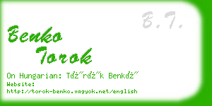 benko torok business card